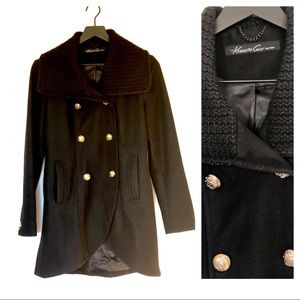 Kenneth Cole New York Womens Coat w/ Knit Collar
